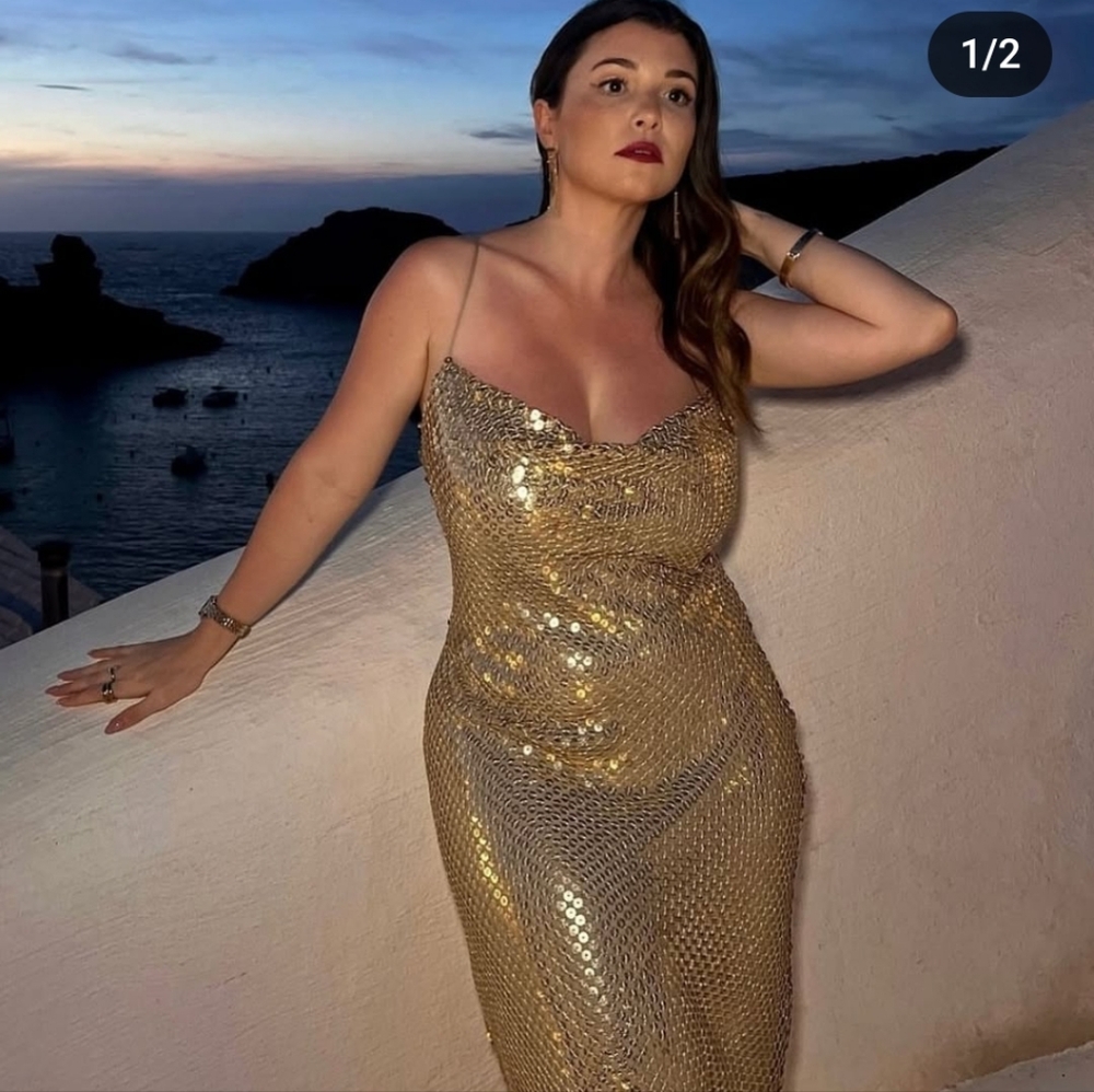 Zara gold mesh slip dress - Picture 8 of 16